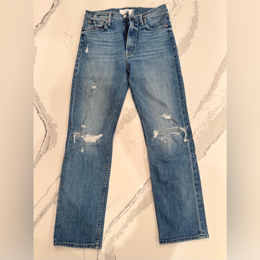 Mother High Waisted Rider Straight Leg Jeans